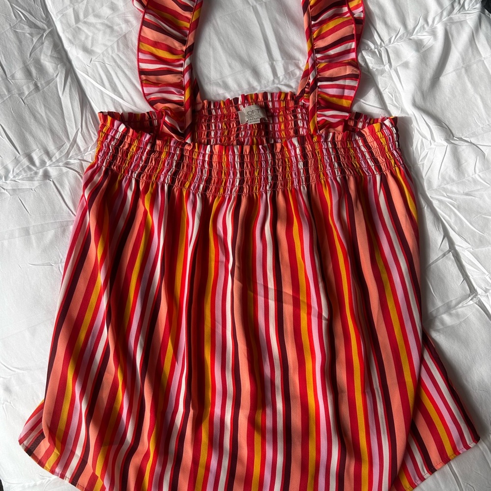 LOFT Multicolor Striped Blouse